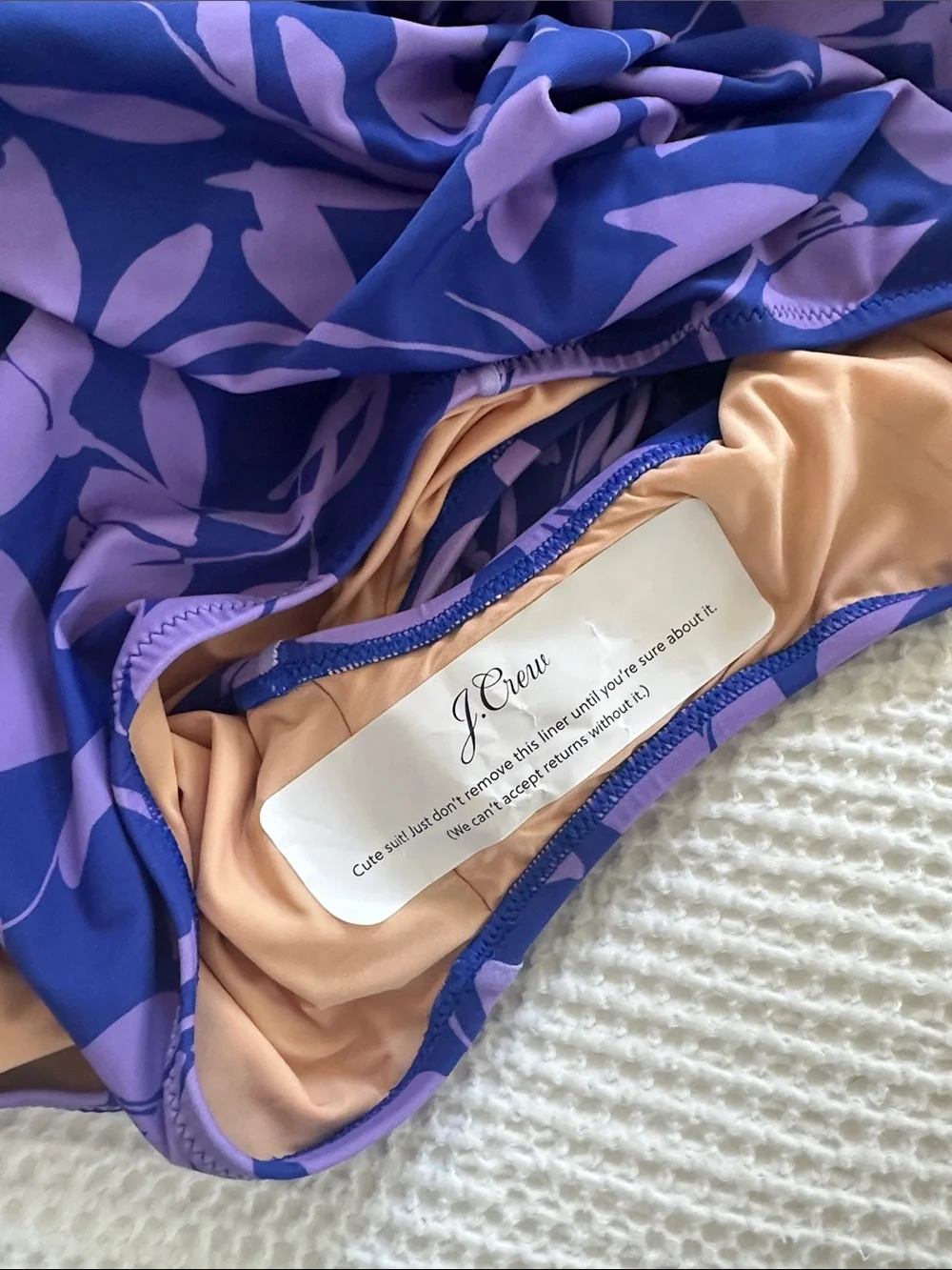 J. Crew Purple Floral One-Shoulder Women’s Swimsuit